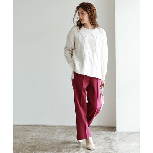 日本 Pierrot - 柔軟波浪紋針織毛衣-簡約黑