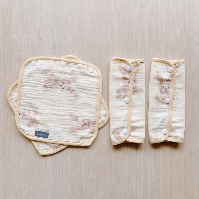 Chi-mi啾米 - 四層紗背帶口水巾3組