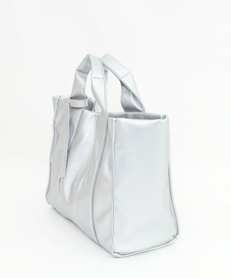 日本 COOCO - 簡約皮革方形手提托特包-天使白 (W33*H27*D14cm)