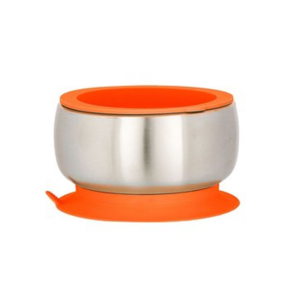 Avanchy - 雙層不鏽鋼-吸盤式餐碗-橙