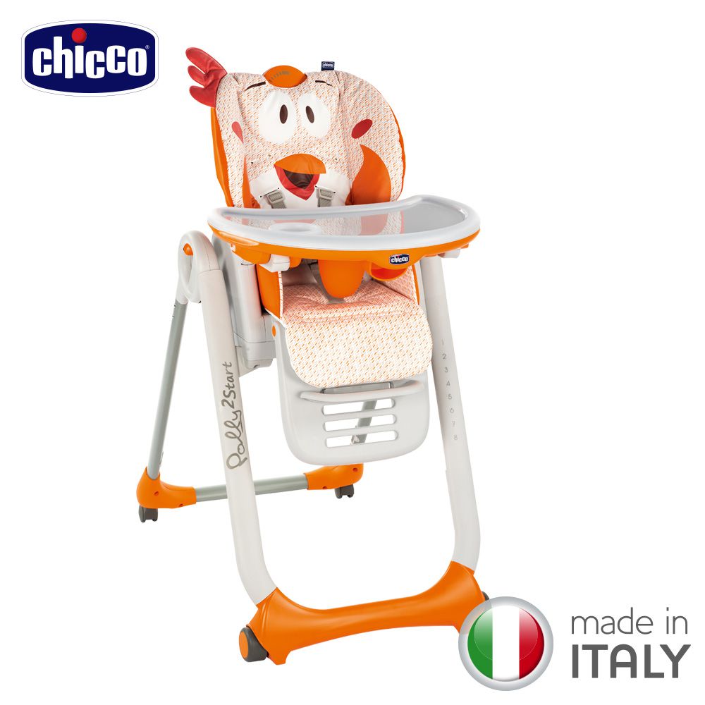 義大利 chicco - Polly 2 Start多功能成長高腳餐椅-咕咕公雞