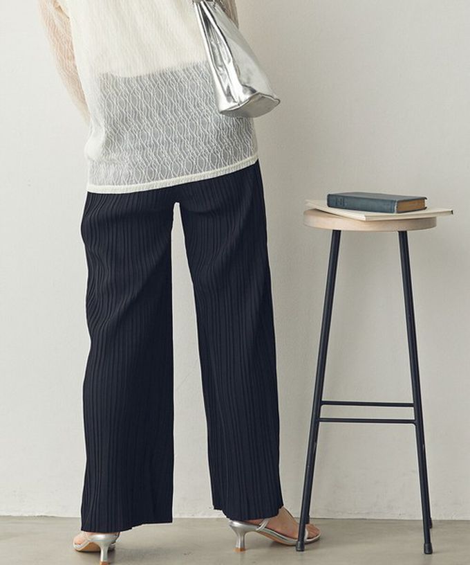 日本 Sans Souci 34+ - 細摺搖曳優雅寬褲(全腰鬆緊)-咖啡 (M)