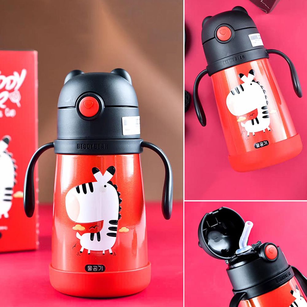韓國 BEDDYBEAR - 杯具熊兒童寵物保溫學飲杯-斑馬-320 ML