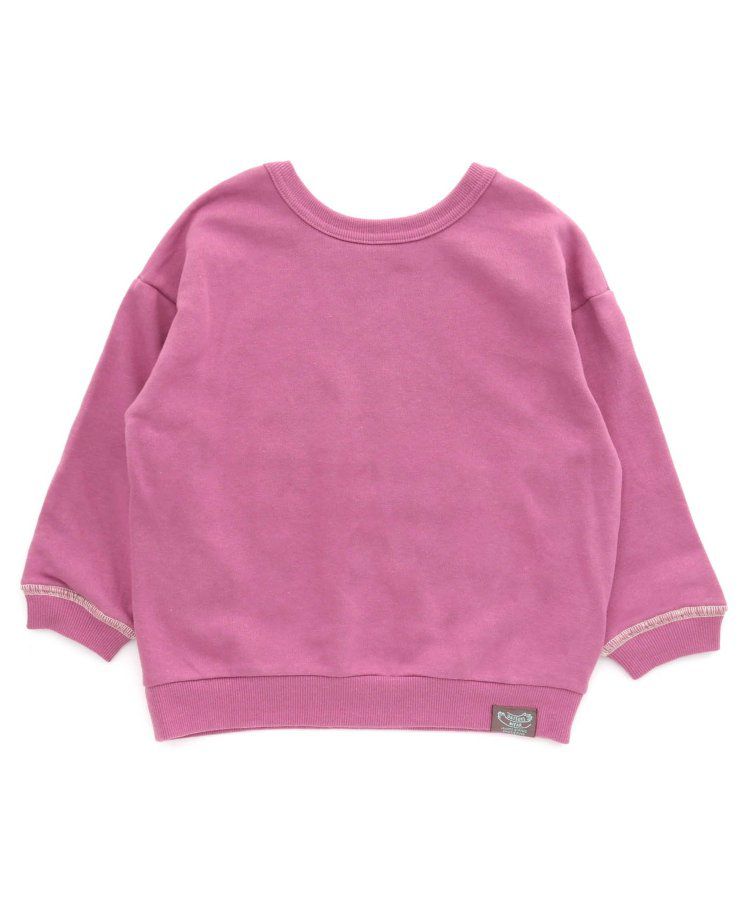 日本 BREEZE - 正反OK！裏毛圓領縫線長袖上衣-橘