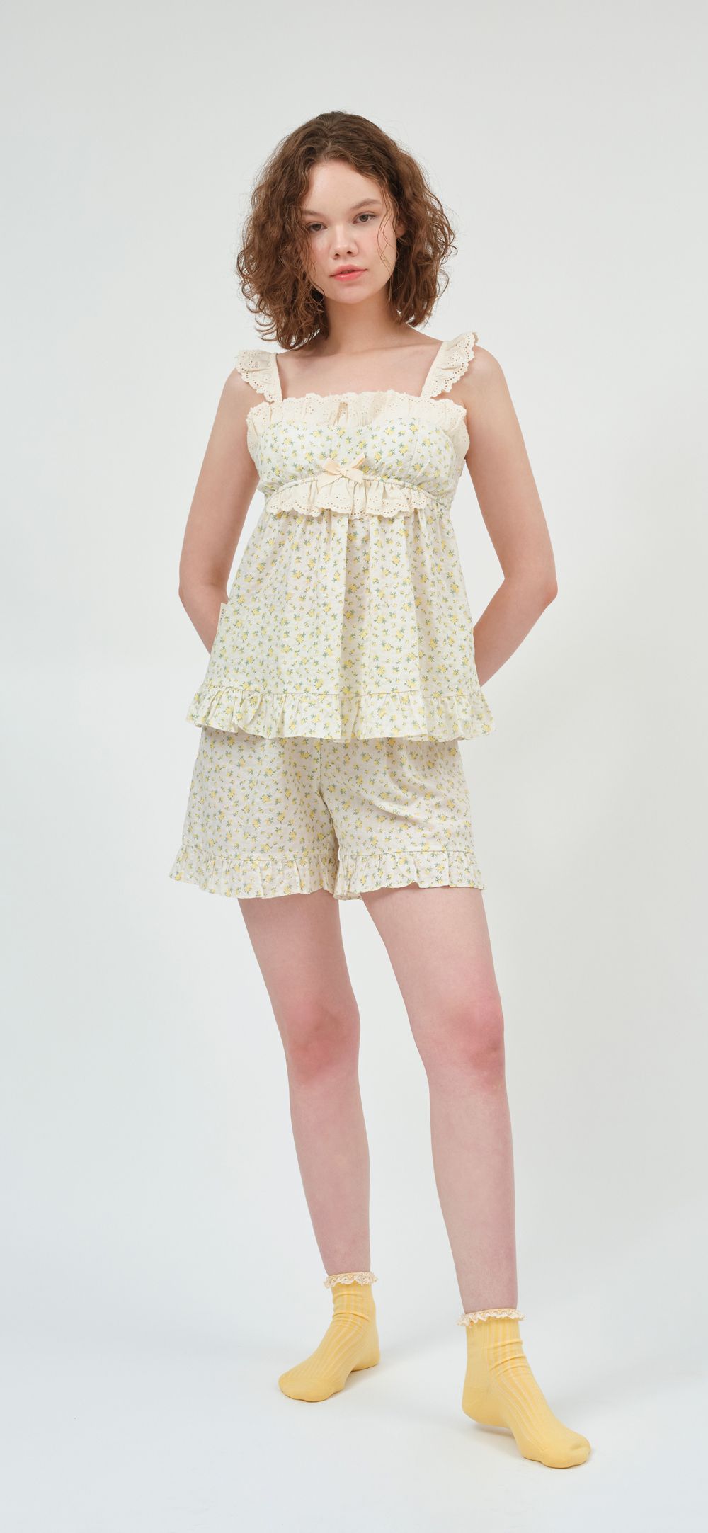 韓國 ULLALA - 天真浪漫無袖睡衣(兩件式) (FREE)