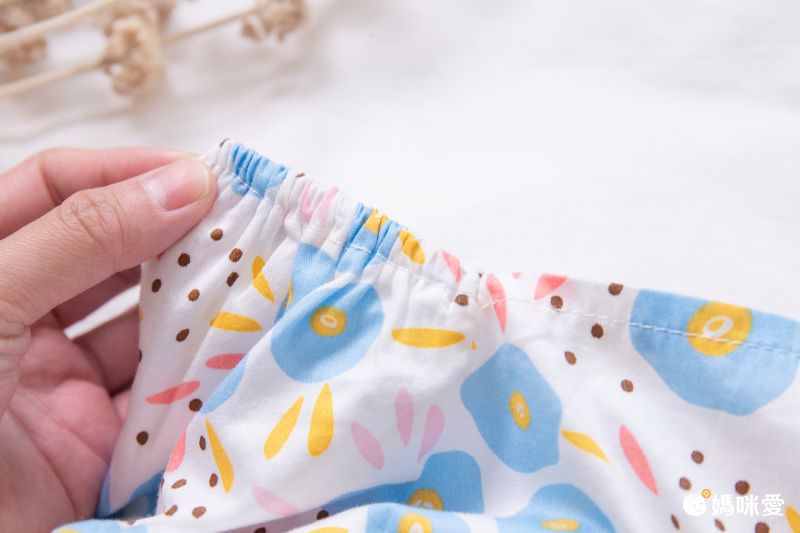 微法式公主澎澎袖純棉連身洋裝-粉色花朵