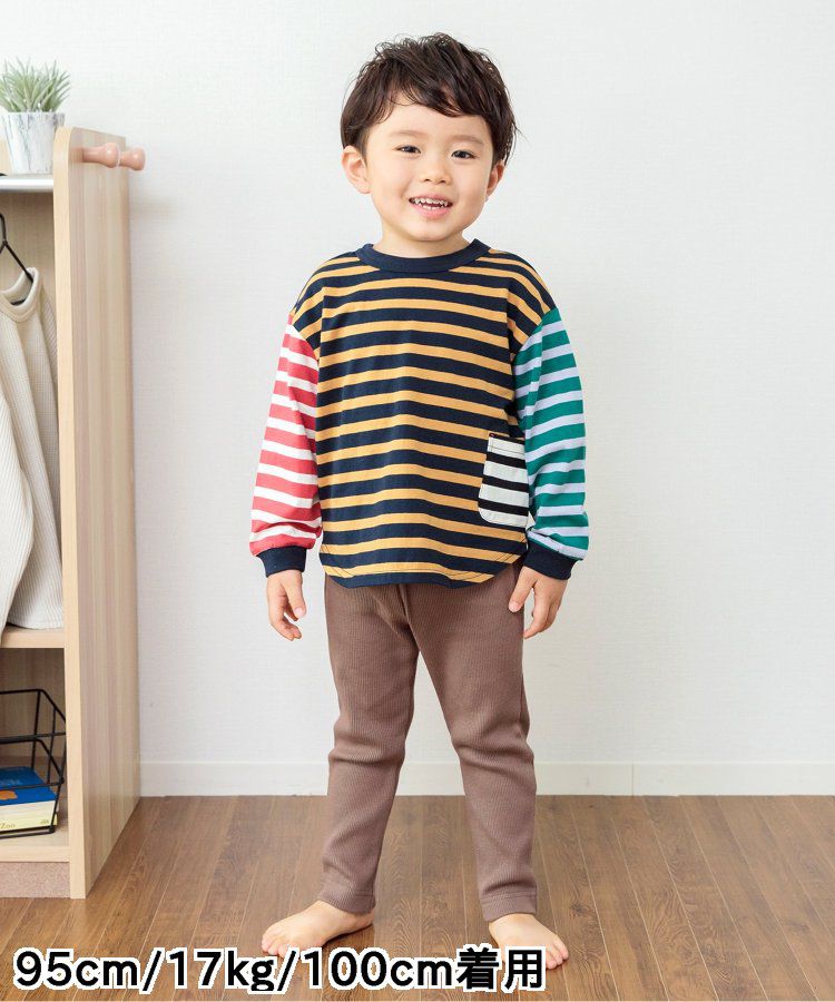 日本 BREEZE - 正反OK！圓領百搭長袖大學T-橫條紋-黑白