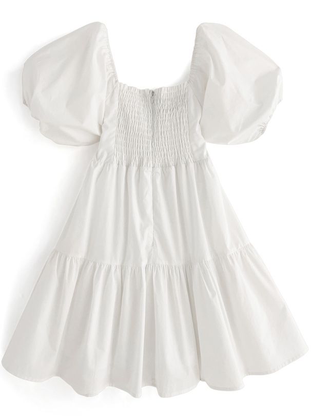 日本 GRL - 法式愛心領短版泡泡袖洋裝-經典黑