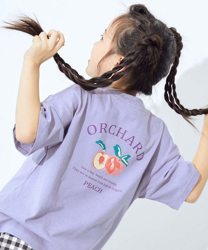 日本 devirock - 100%棉 定番可愛女孩印花短袖上衣-玫瑰-白