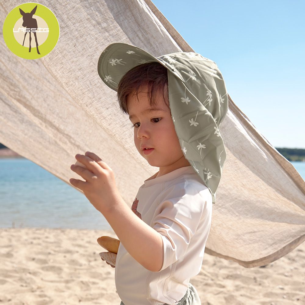 德國 Lassig - 嬰幼兒抗UV防曬遮頸帽-小福虎