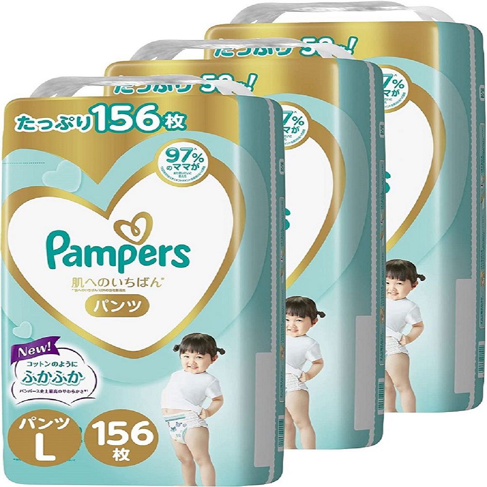Pampers 幫寶適 - 【超值加量版】特級柔膚拉拉褲-L (48+4片X3包)-平行輸入