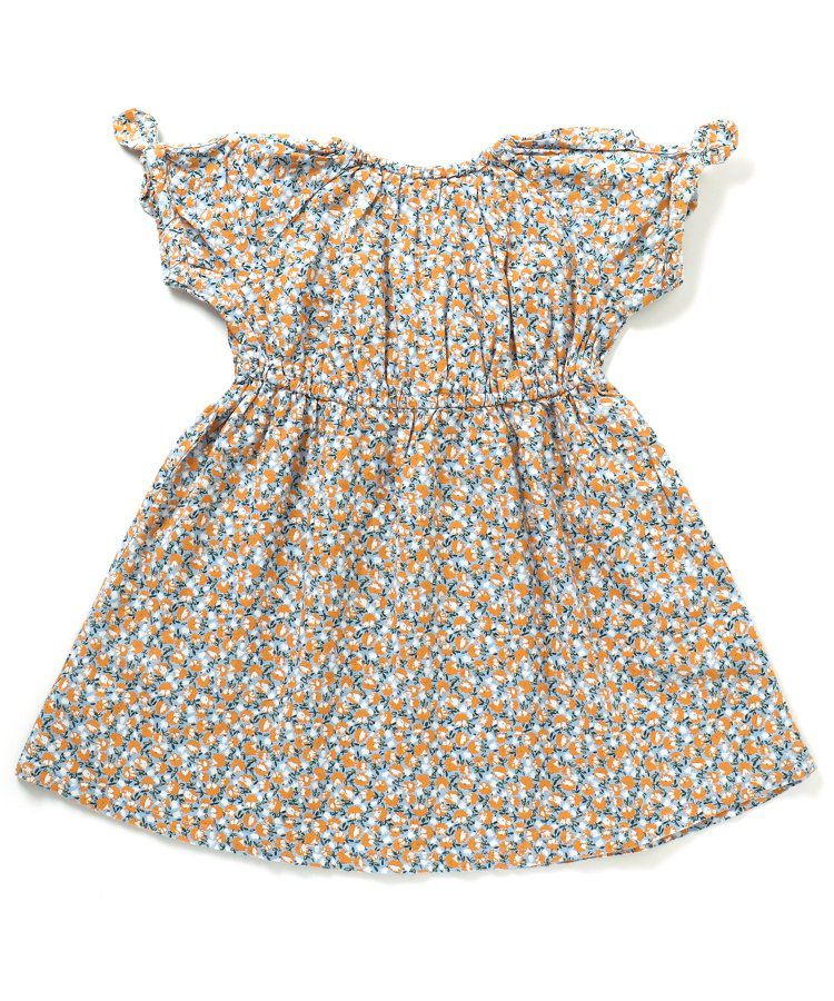 日本 apres les cours - 袖緞帶滿版印花束腰洋裝-格紋-黑白