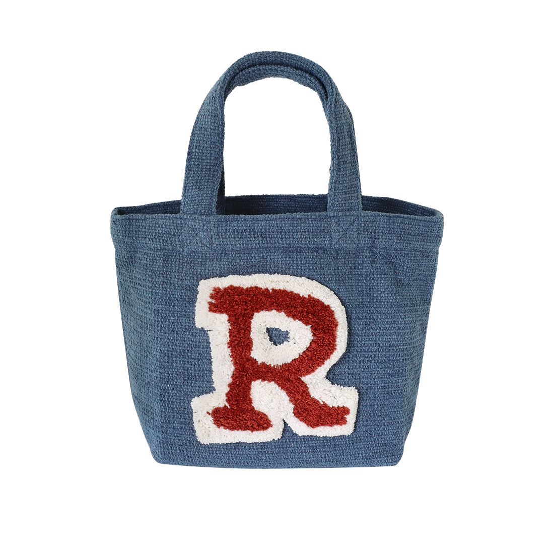 日本 TOMO - 毛茸茸英文字母刺繡帆布包-S-暖黃 (29×21×D10cm)