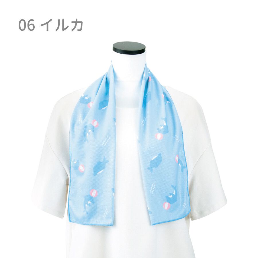 日本 LIV HEART - 抗UV水涼感巾(附收納袋)-檸檬企鵝 (30x100cm)