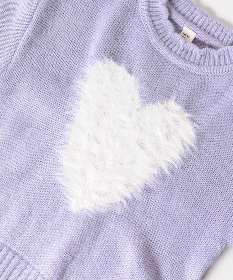 日本 apres les cours - 浪漫設計針織毛衣(可機洗)-小花-卡其