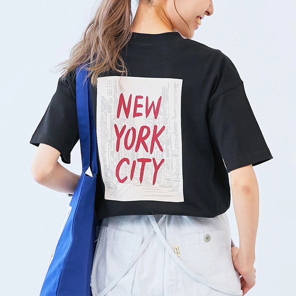 世界旅行系列 短袖上衣(大人)-紐約-黑