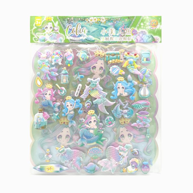 樂彩森林 - CELIA小美人魚雙層換裝泡棉貼-(綠)