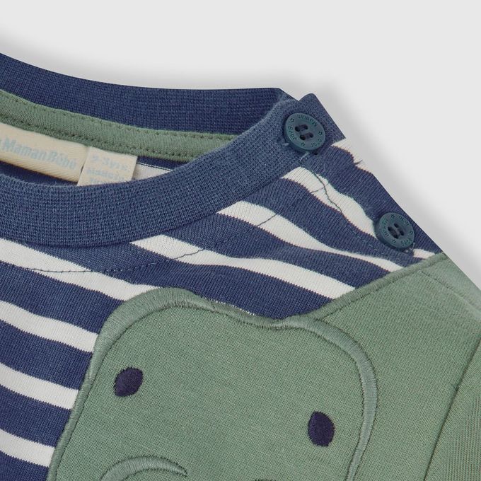 英國 JoJo Maman BeBe - 幼/兒童超優質100%純棉長袖上衣-恐龍朋友