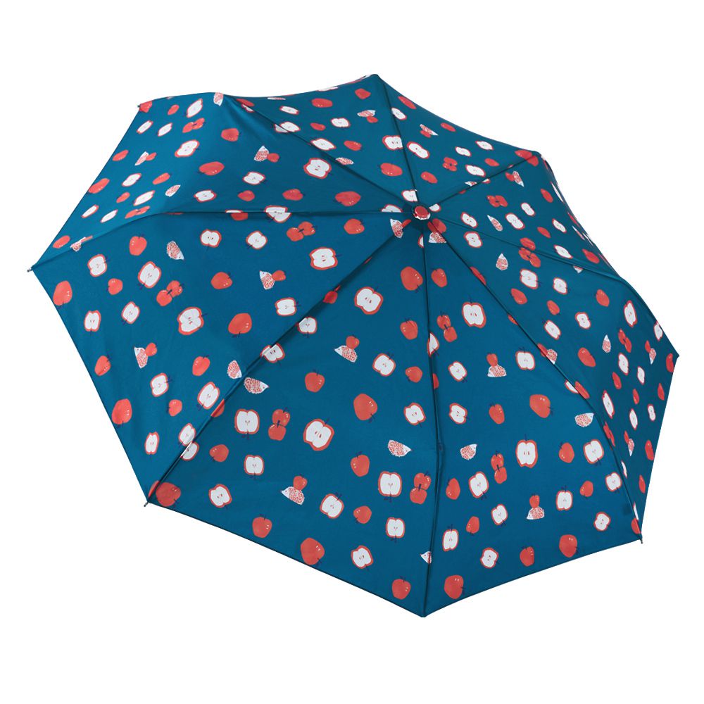 抗UV個人防回彈自動傘-蘋果刺蝟(藍)-315g