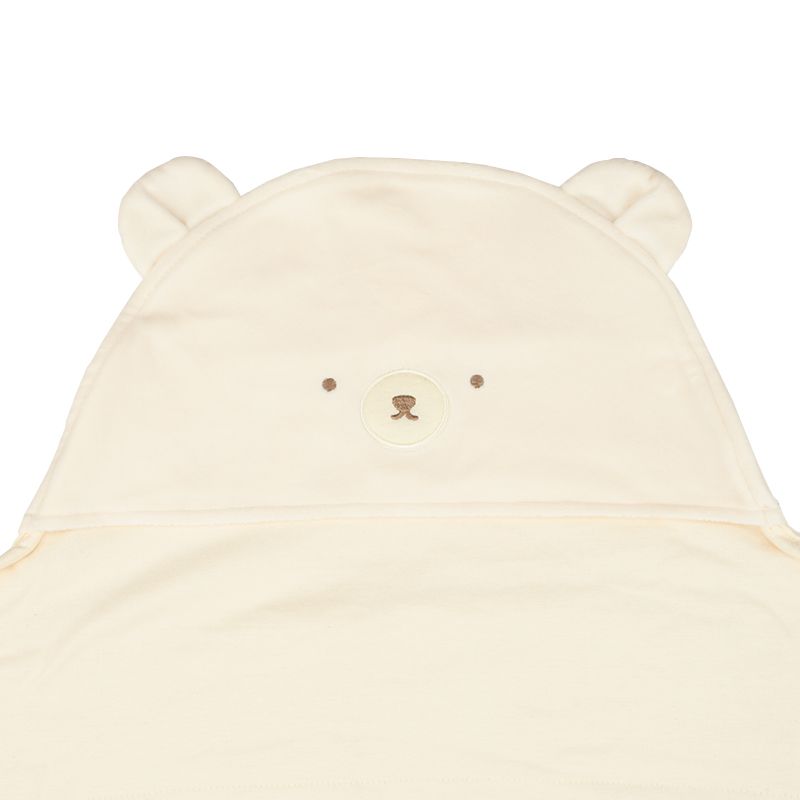 akachan honpo - 包巾 完全包覆型-暖呼呼天鵝絨-象牙白色 (50~70cm)