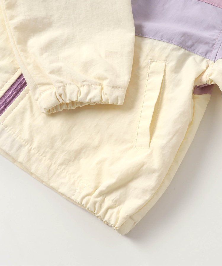 日本 apres les cours - FILA聯名 連帽可拆撞色風衣外套-摩卡x淺藍