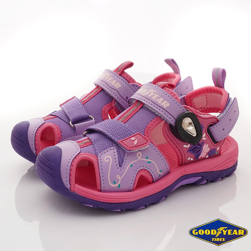 GOODYEAR - 固特異 護趾涼鞋(中大童段)-粉紫