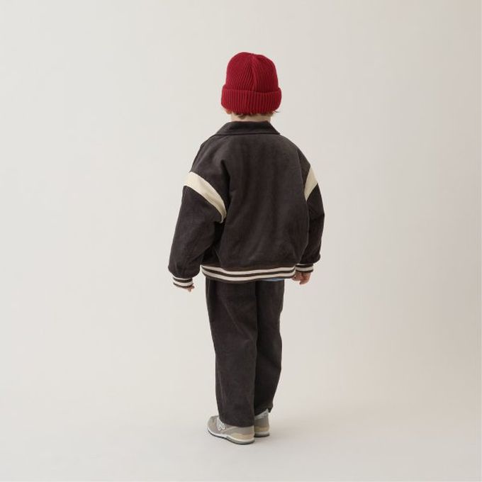 日本 b-ROOM - 燈芯絨率性運動風外套-內裏絎縫-酒紅