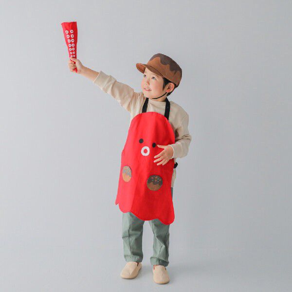 日本 Baby Room - 俏皮紅色章魚燒圍裙 (100cm-120cm)