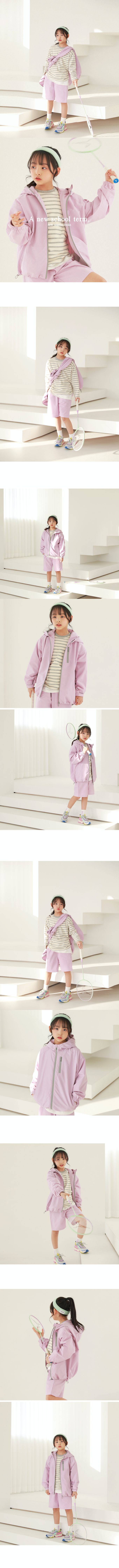 韓國 J KIDS - 好搭配條紋長袖上衣-粉X亮綠