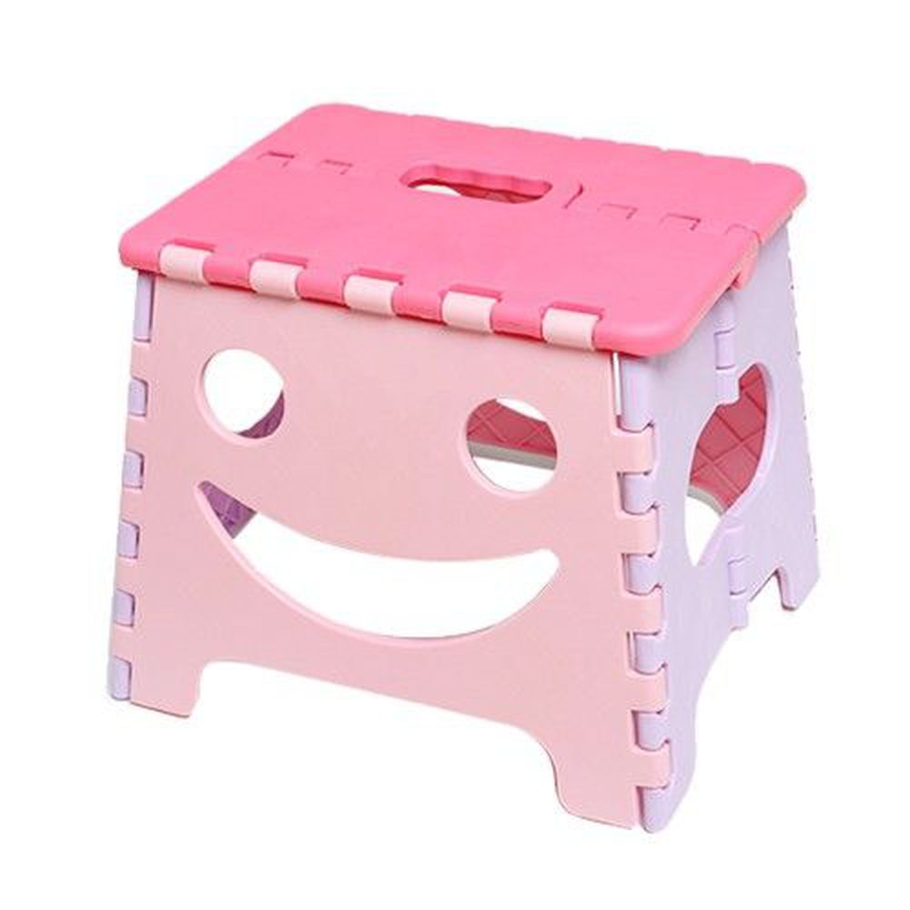 日本 U-COMPANY - funny face手提式巧拼小凳子-粉彩粉紅