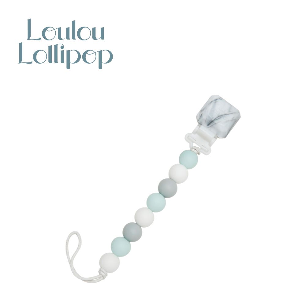 Loulou Lollipop - 加拿大 繽紛串珠奶嘴鍊夾系列 - 繽紛串珠-珍珠貝殼藍