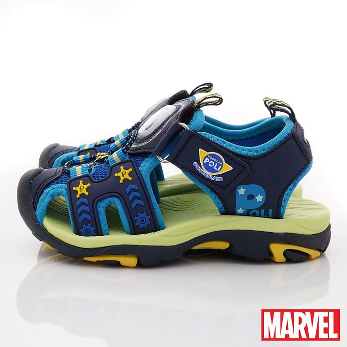 POLI護趾電燈涼鞋-POKT34086藍(中小童段)-涼鞋-藍