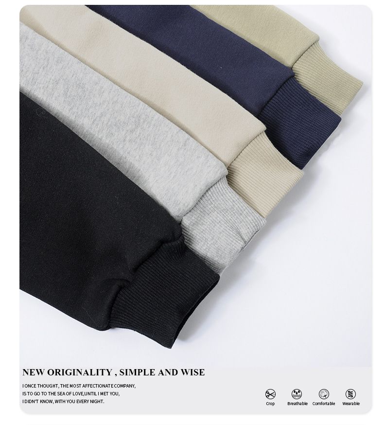 加絨連帽長袖大學T-笑臉-灰色