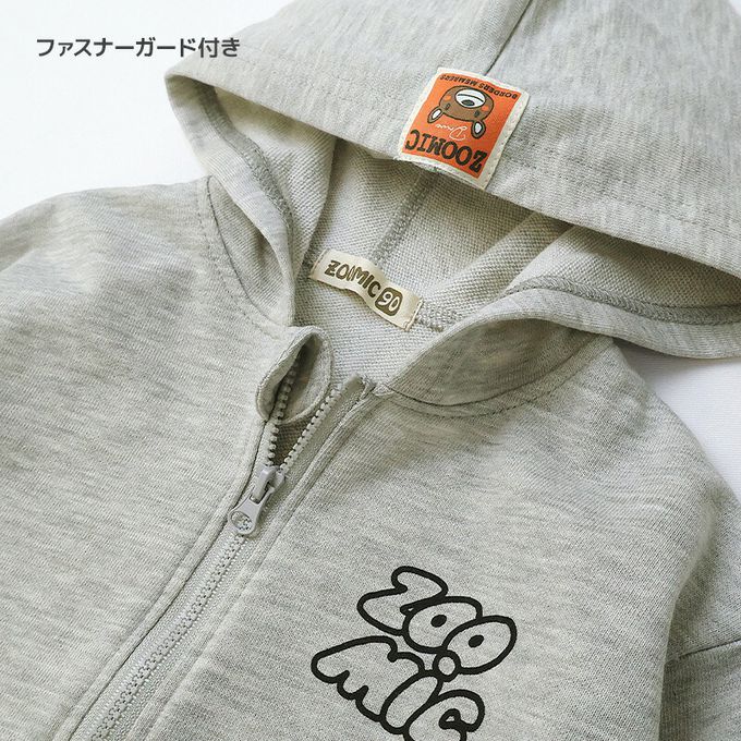 日本 ZOOLAND - 熊熊出遊印花休閒連帽外套-灰