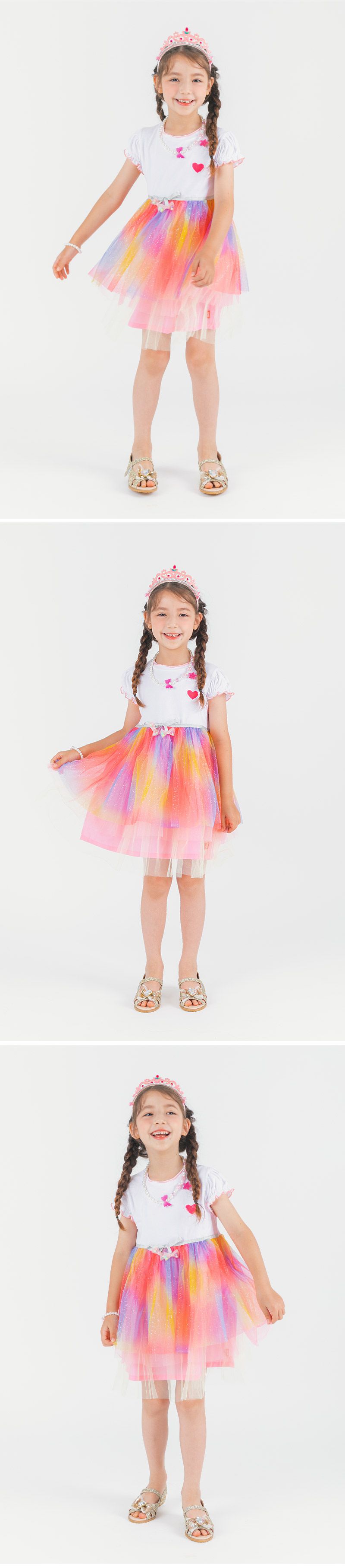 韓國 OZKIZ - (附頭飾、飾品)夢幻仙子漸層網紗洋裝