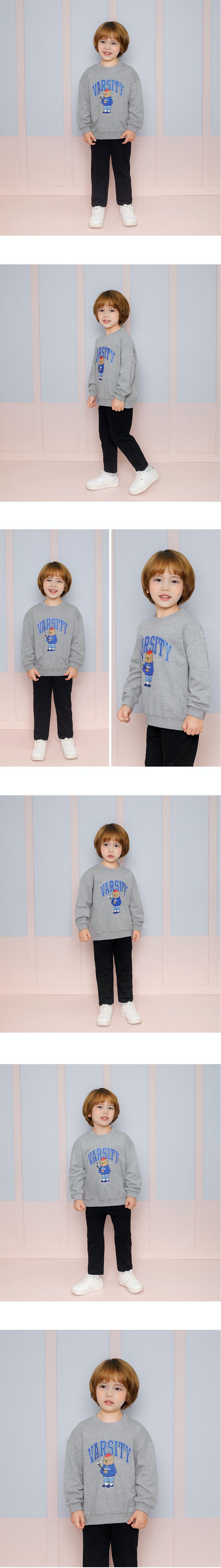 韓國 WALTON kids - 自拍熊熊純棉T-灰