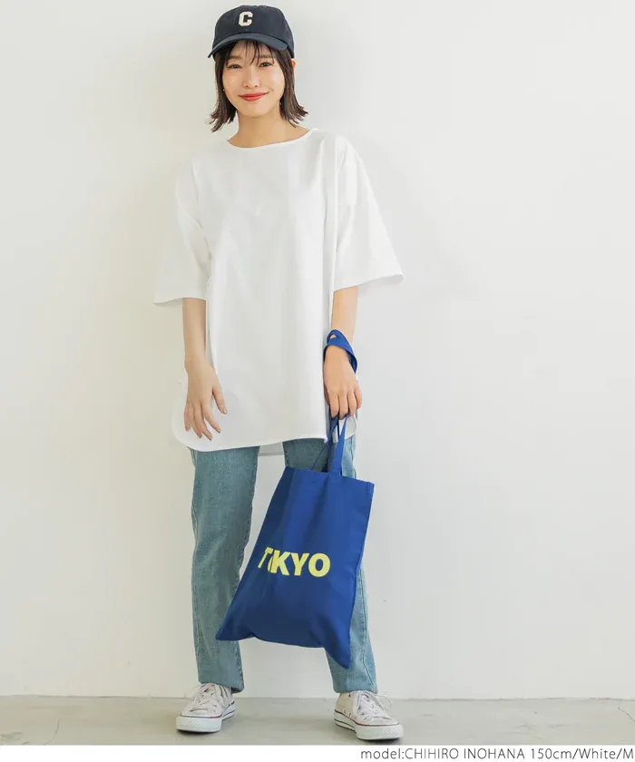 日本 COCA - 100%美國棉 透氣修臀長版上衣-白