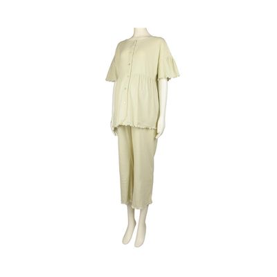 akachan honpo - 短袖家居服-羅紋抽針針織布-綠色 (M~L)