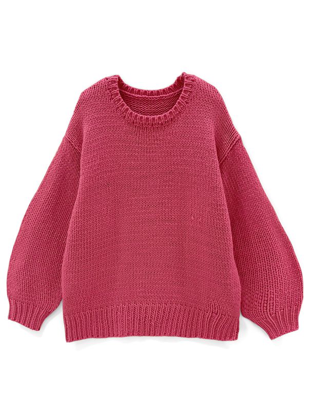 日本 GRL - 慵懶感落肩長版針織上衣-秋日橘 (F)