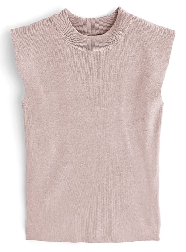 日本 GRL - 彈性薄針織顯瘦無袖上衣-天使白