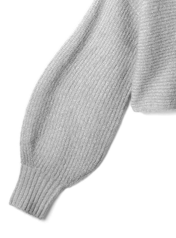 日本 GRL - 小V領畦編短版針織上衣-珊瑚粉 (F)