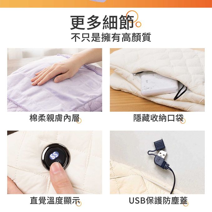 MIYA - 石墨烯溫控USB熱敷墊-三色可選-(暖手/暖宮/暖腳/肩頸/保暖)