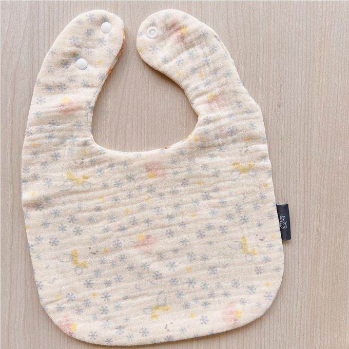 Chi-mi啾米 - 六層紗雙面手繪純棉圍兜3件組 (20.5x26.5CM)