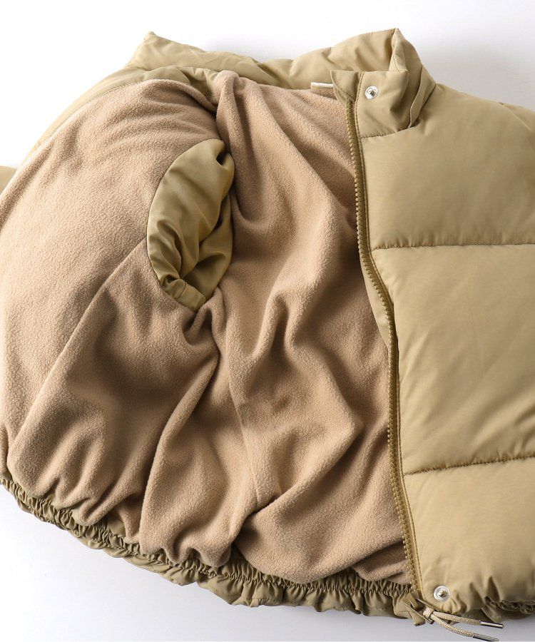 日本 BREEZE - 蓬鬆溫暖連帽立領羽絨外套-黑