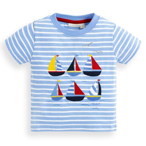 英國 JoJo Maman BeBe - 嬰幼兒/兒童100% 純棉短袖上衣-帆船季