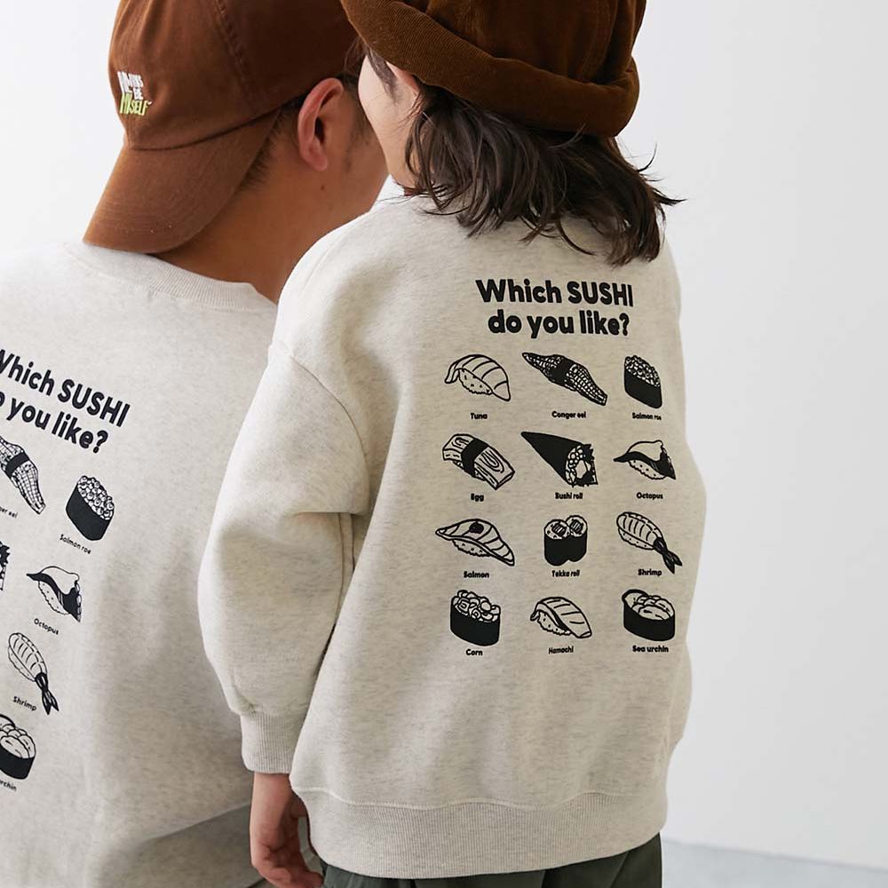 熱銷定番 裏起毛落肩大學長袖上衣-壽司-燕麥