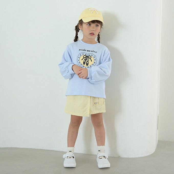 日本 Lycee mine - 百搭印花春季長袖上衣-淺灰