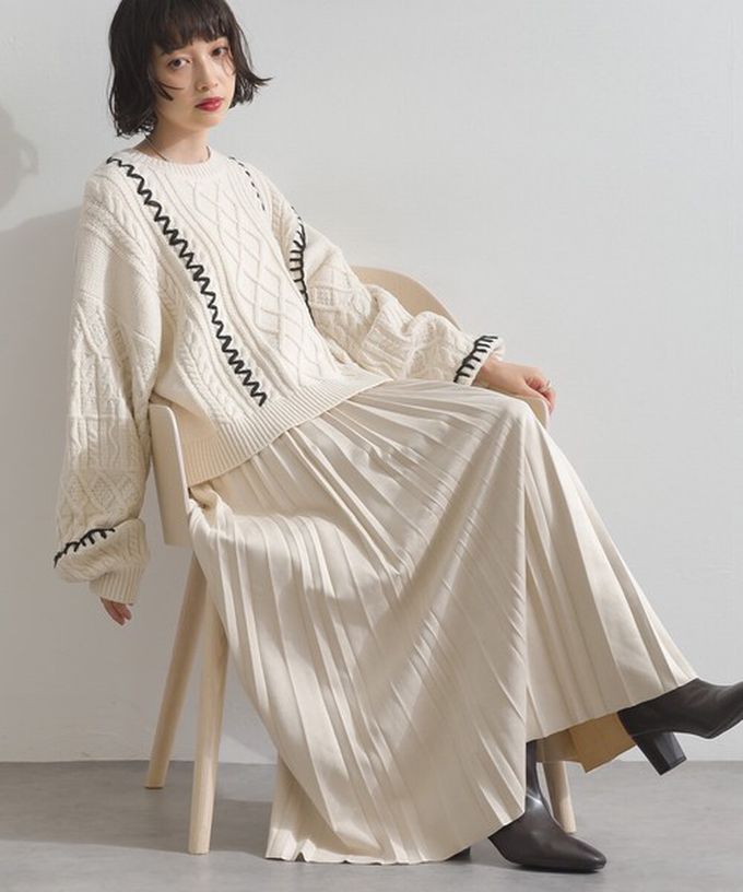 日本 ELENCARE DUE - 俐落低調麂皮百褶長裙-炭灰