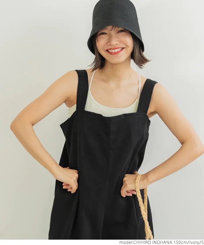 日本 COCA - 後交叉細肩帶小可愛/內搭(附bra)-黑