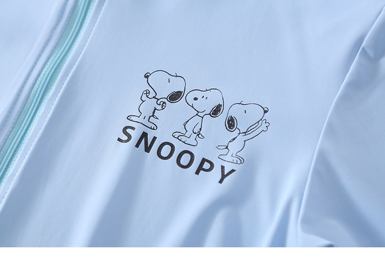 UPF50+卡通SNOOPY連帽防曬外套-SNOOPY家族-藍色